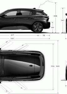 Peugeot 308 PHEV 2021 blueprint