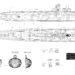 Russian submarine Kursk blueprint