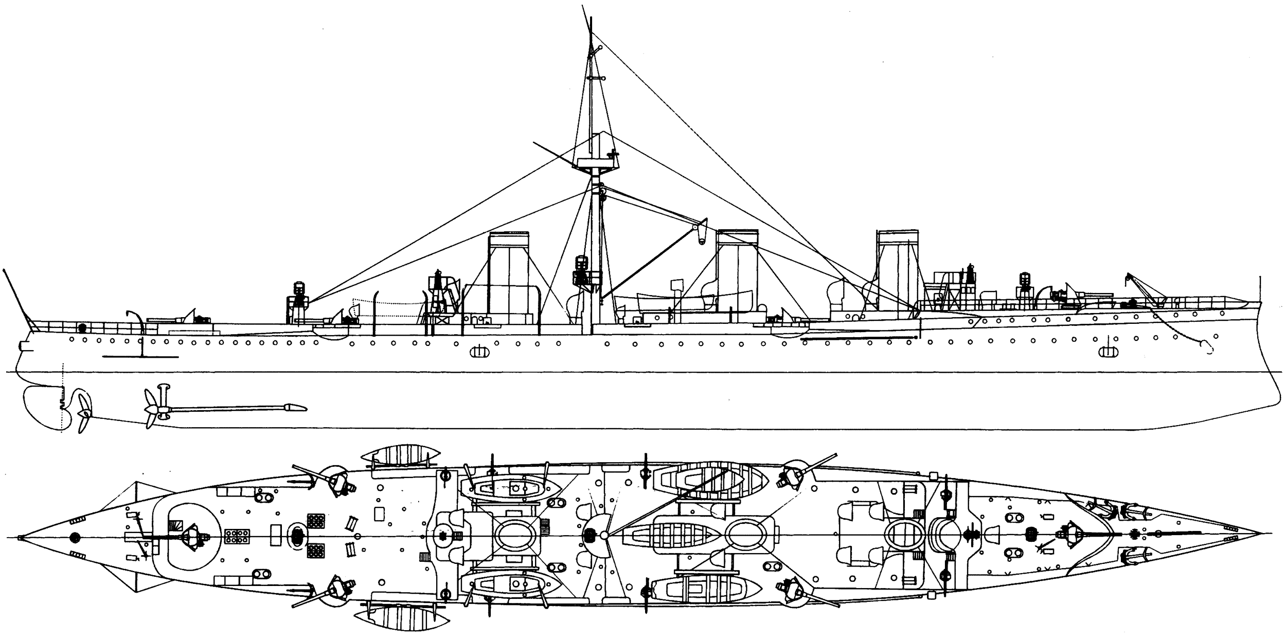 Russian cruiser Novik blueprint