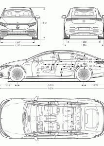 Mercedes-Benz EQS 2021 blueprint