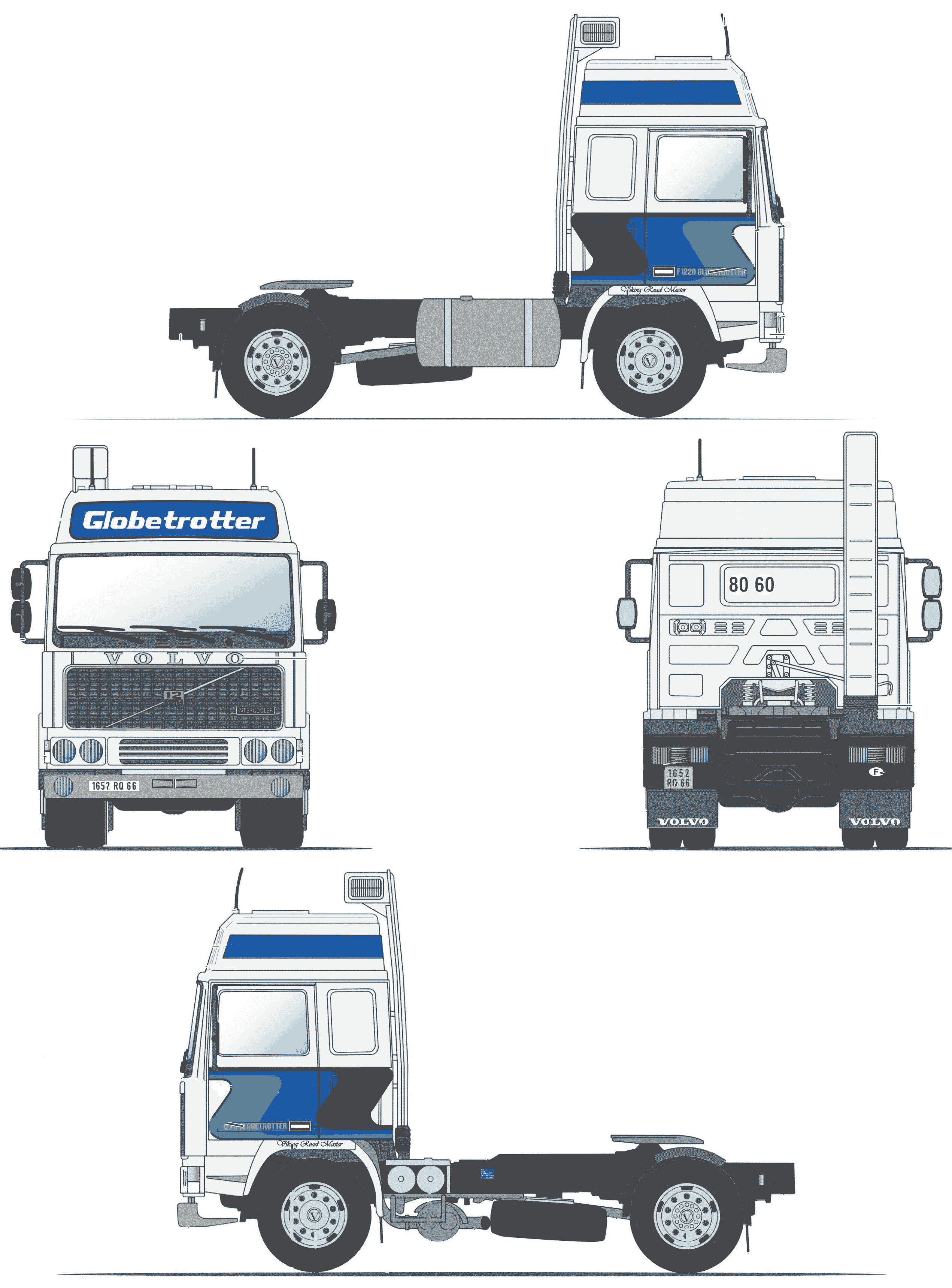 Volvo F12.20 truck blueprint