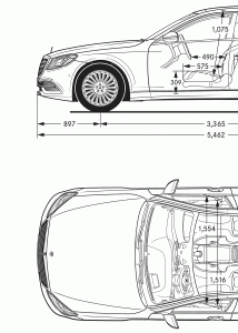 Mercedes-Maybach S-Class blueprint