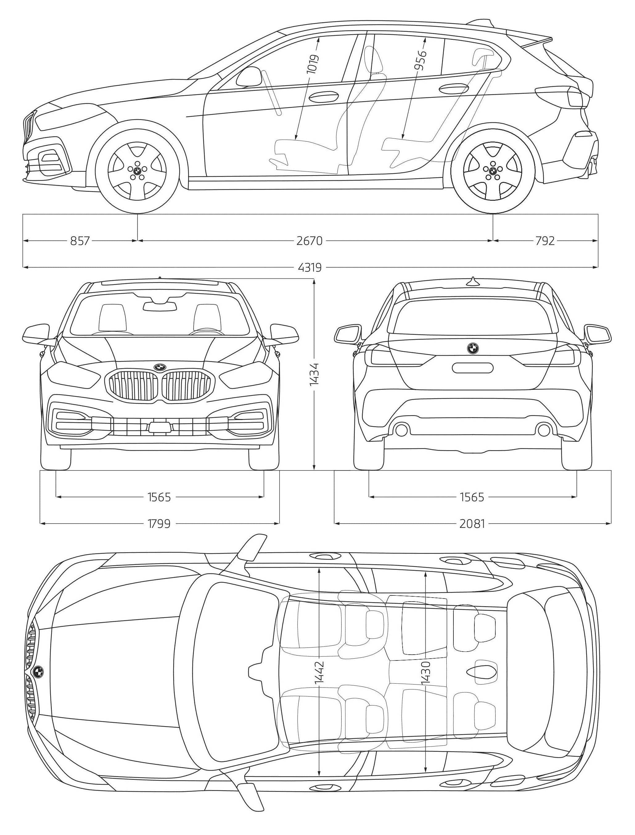 BMW 1 Series 2021 blueprint