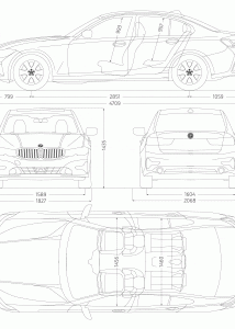 BMW 3 Series Limousine 2021 blueprint