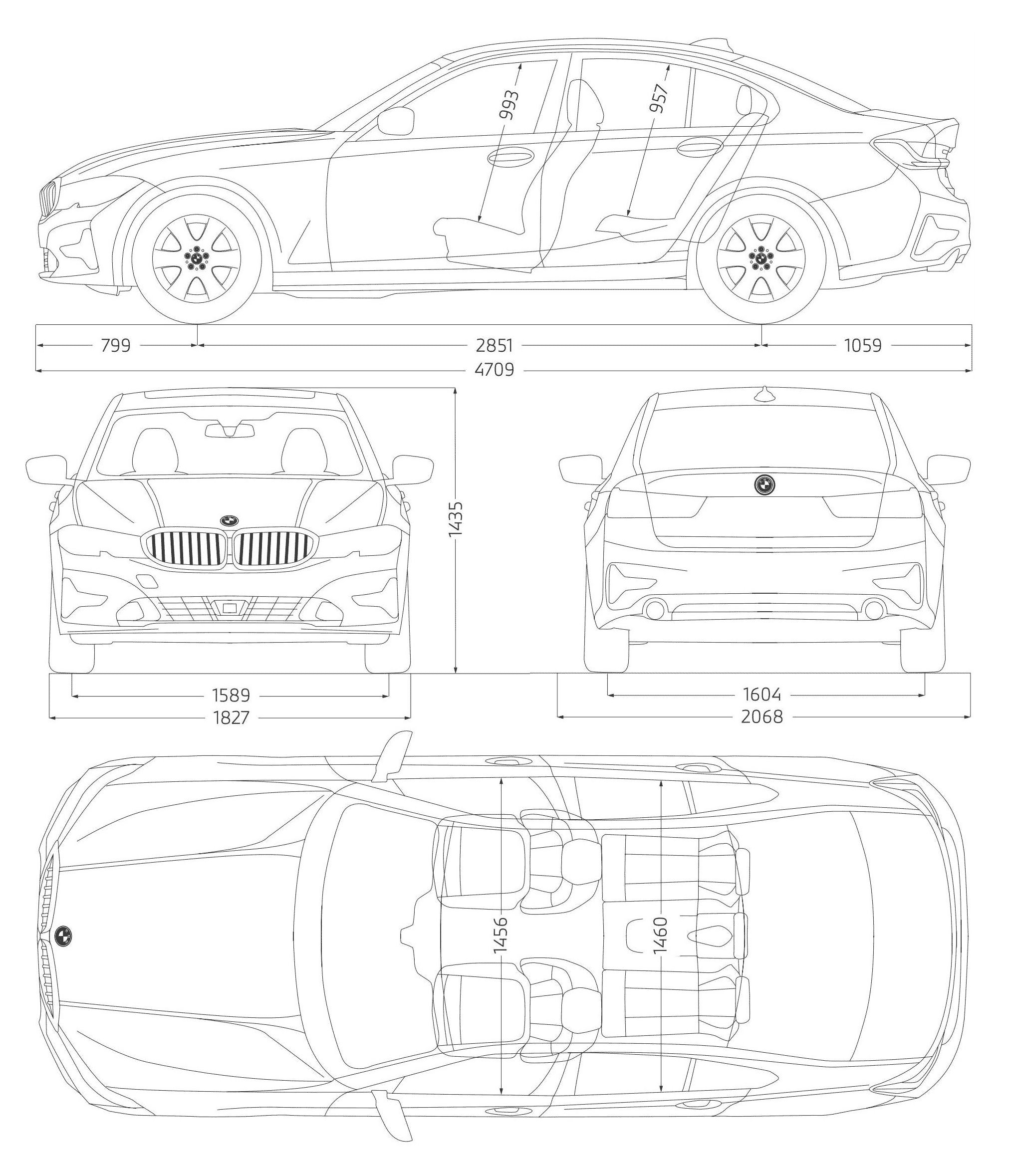 BMW 3 Series Limousine 2021 blueprint