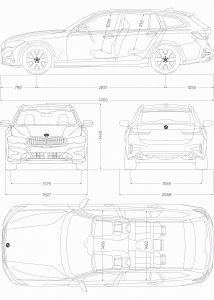 BMW 3 Series Touring 2021 blueprint