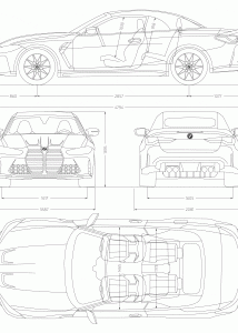 BMW 4 Series M Cabrio 2021 blueprint