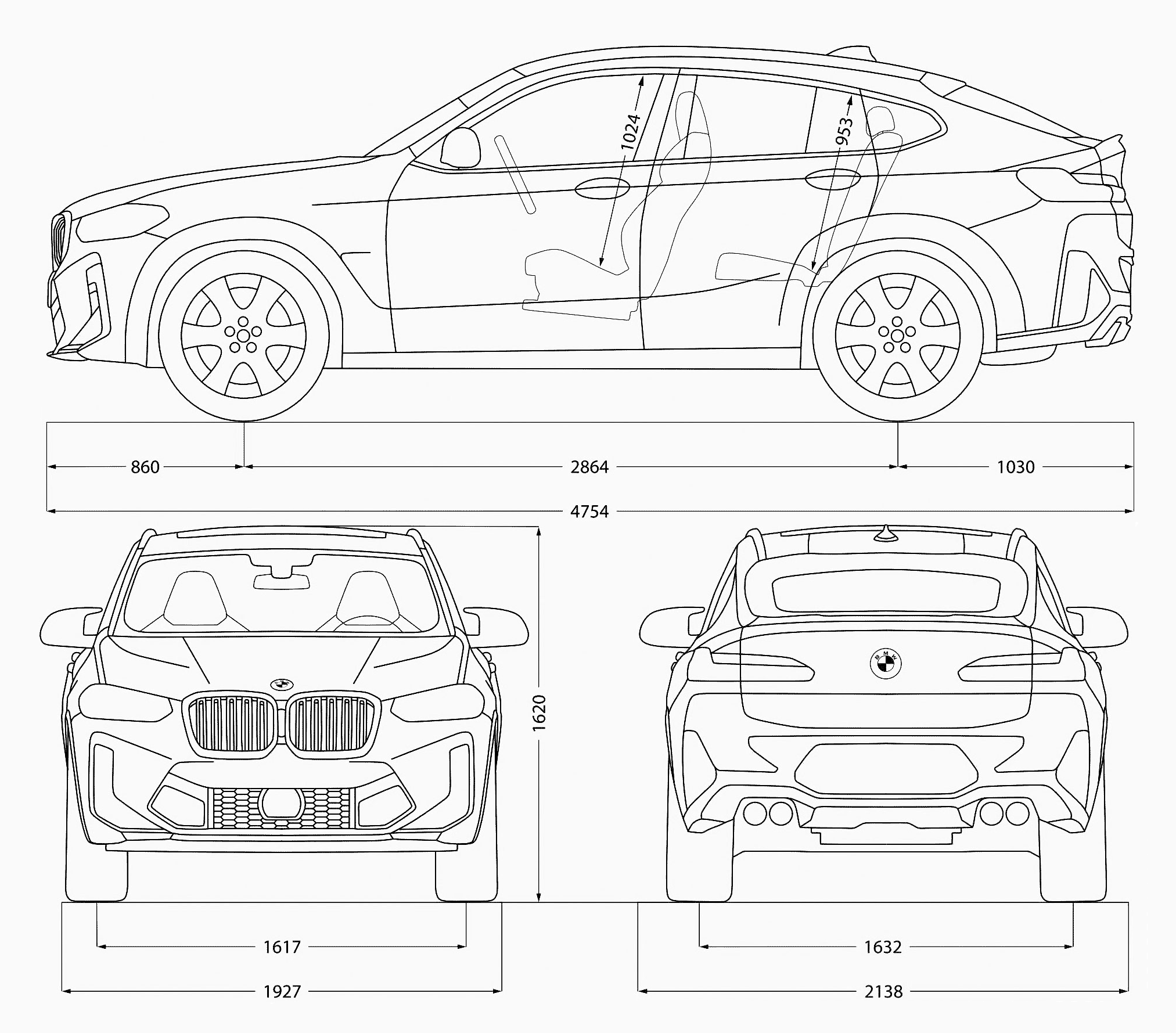 BMW X4 M Competition 2021 blueprint