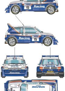 MG Metro 6R4 rally car blueprint