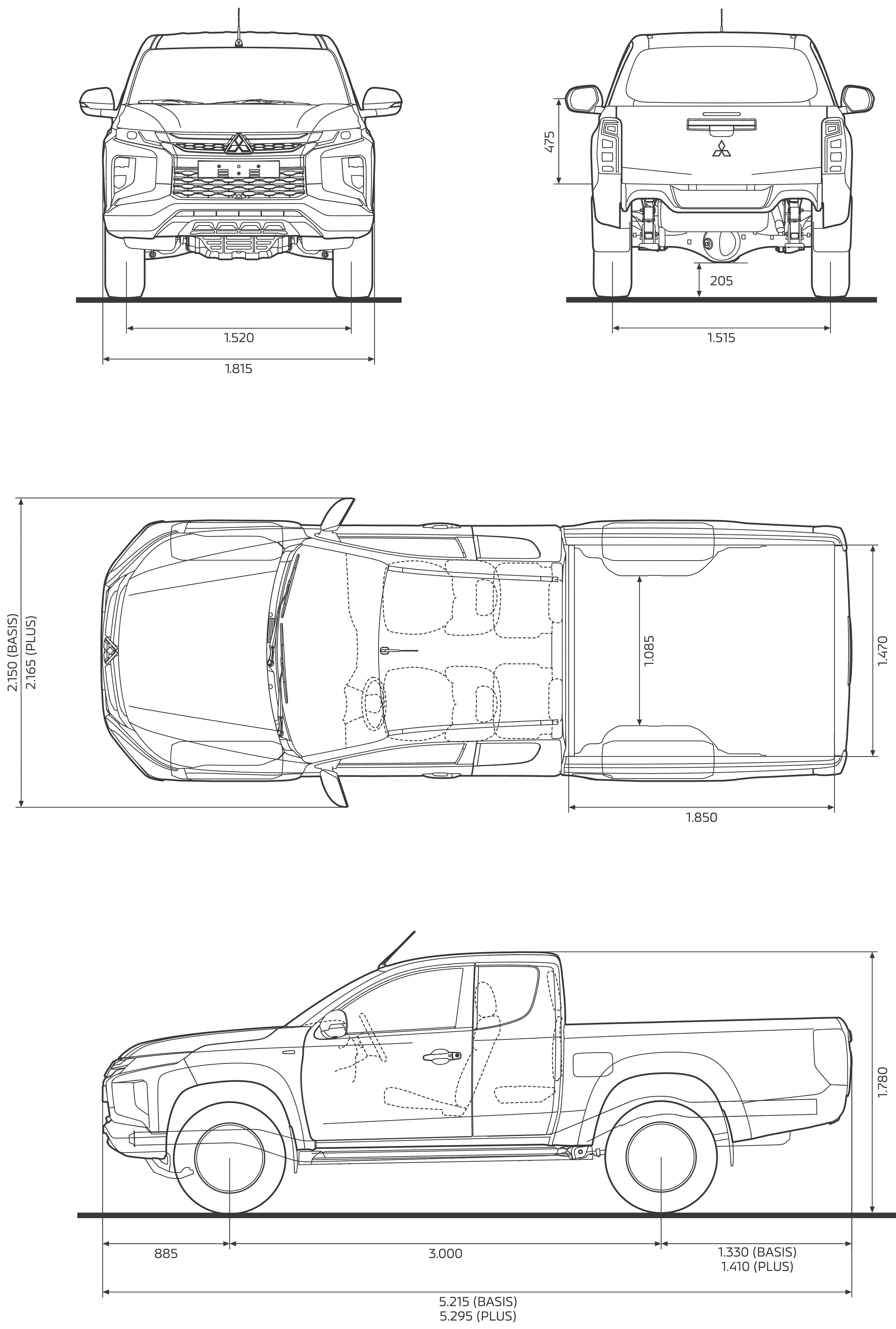 Mitsubishi L200 2021 blueprint