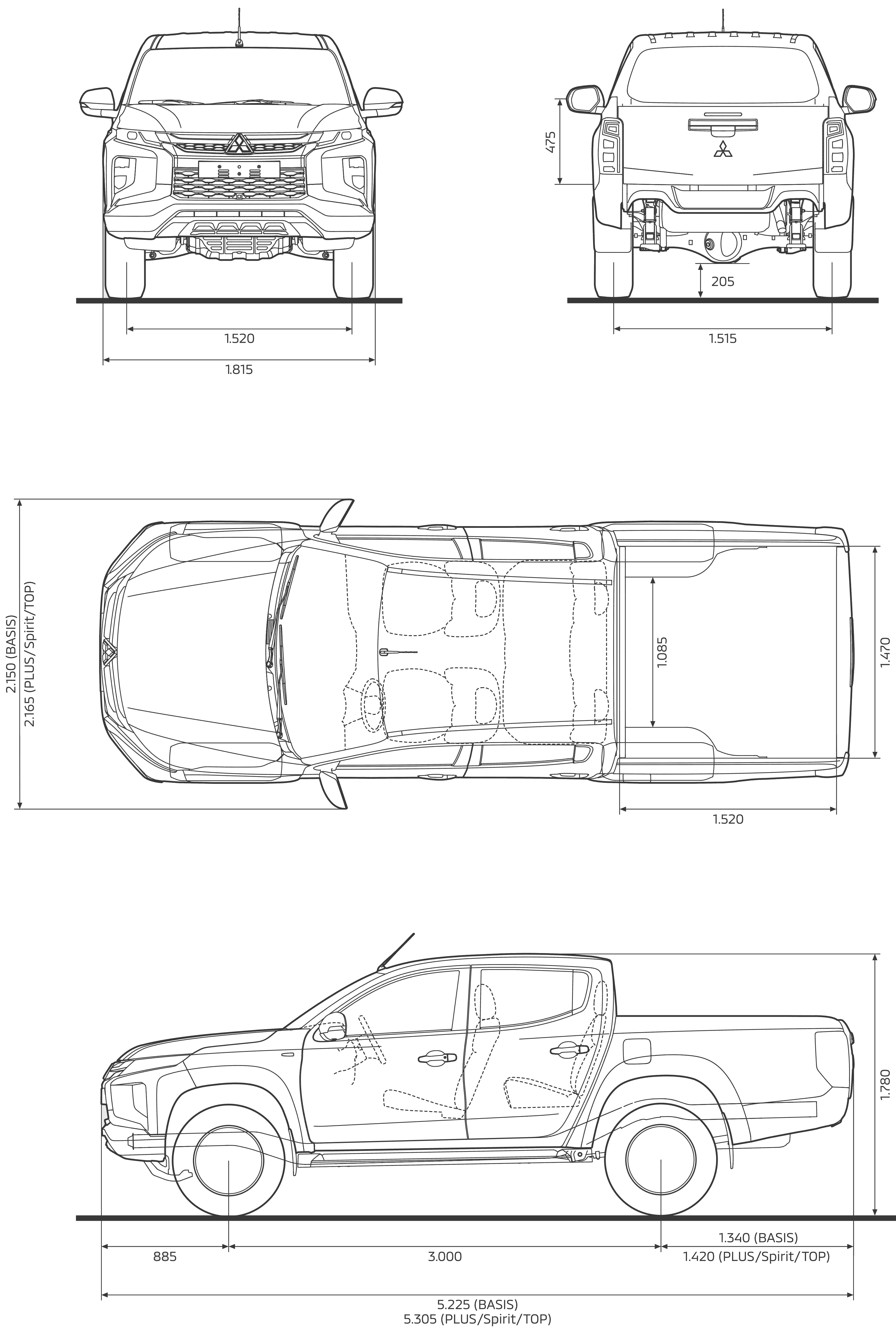 Mitsubishi L200 2021 blueprint