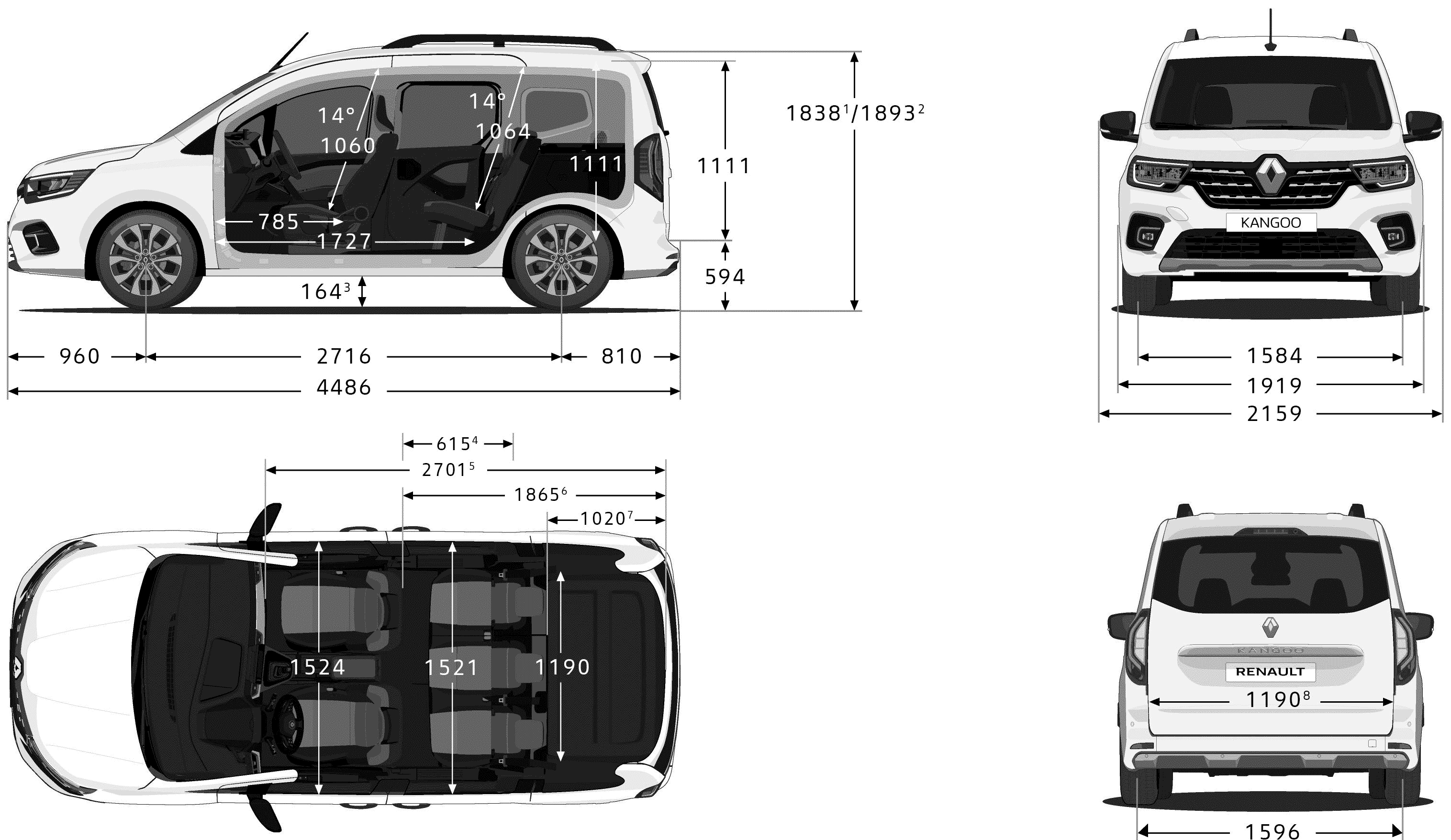 Renault Kangoo 2021 blueprint