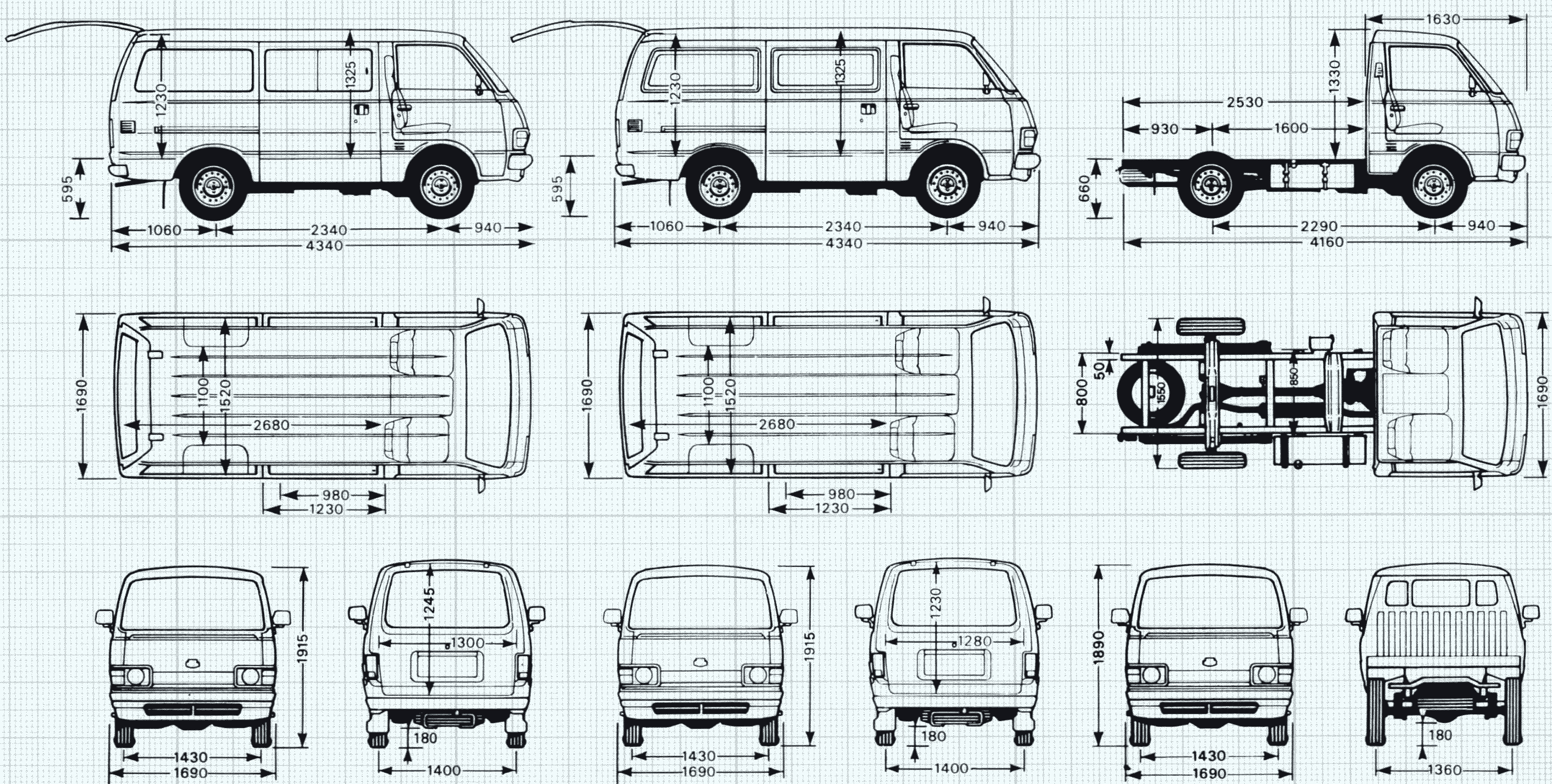 Toyota HiAce 1979 blueprint