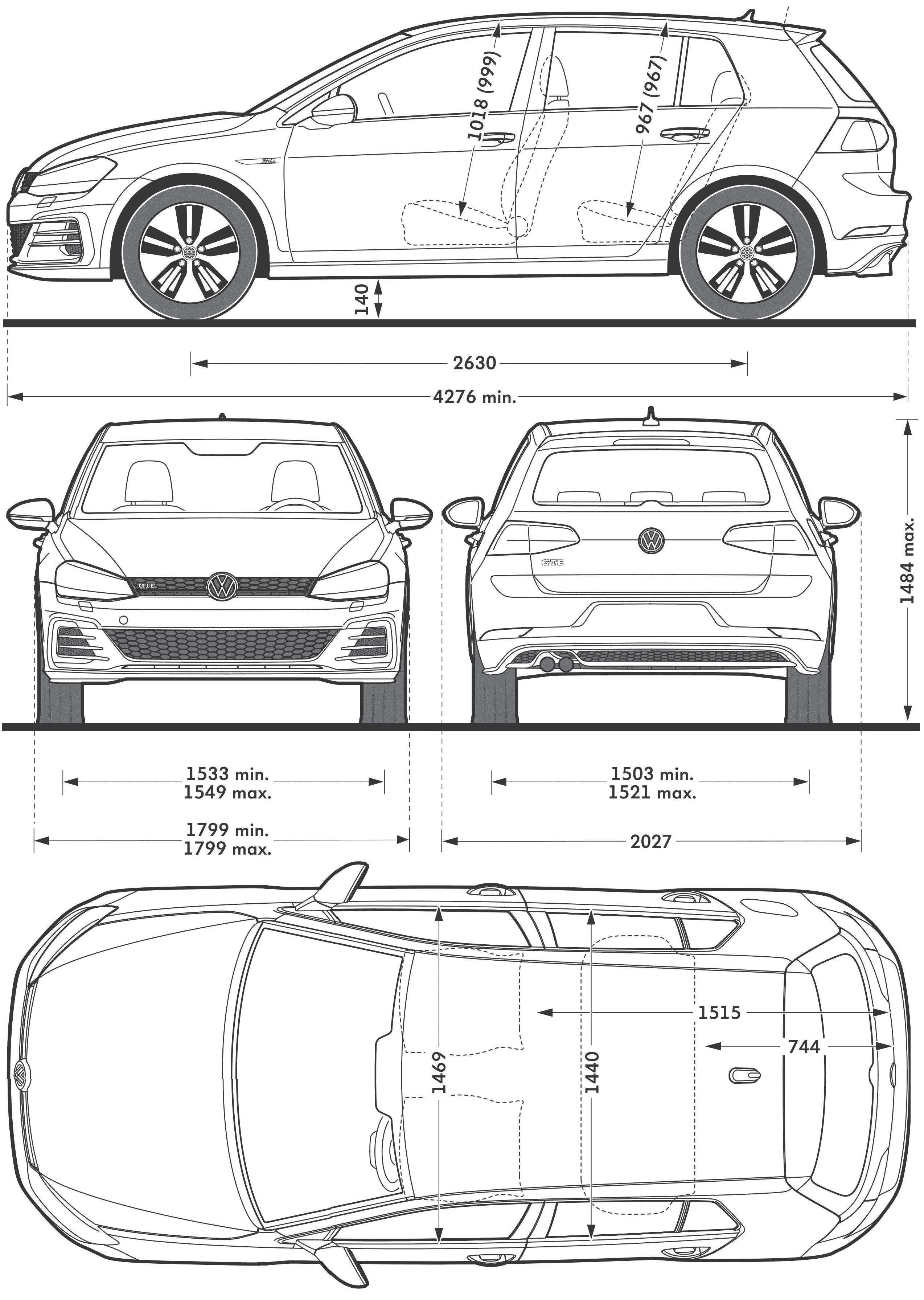 Volkswagen Golf GTE blueprint