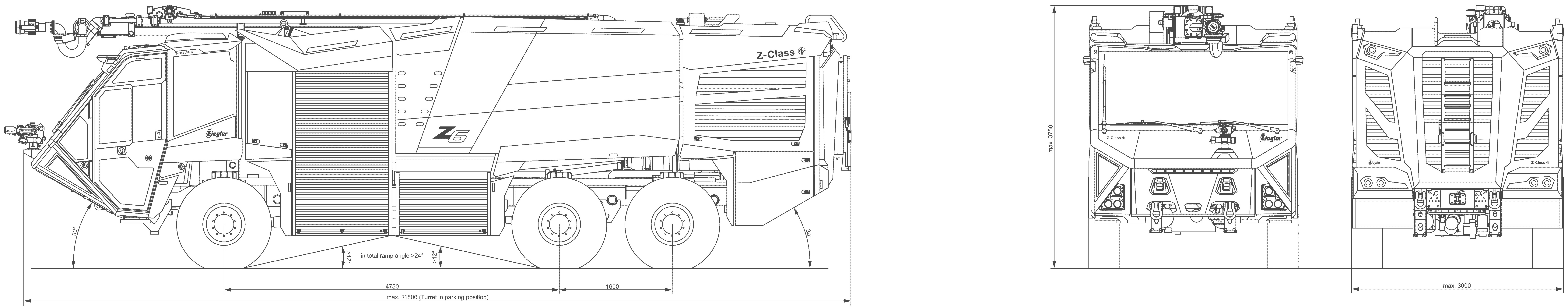 Ziegler Z6 airport fire truck blueprint