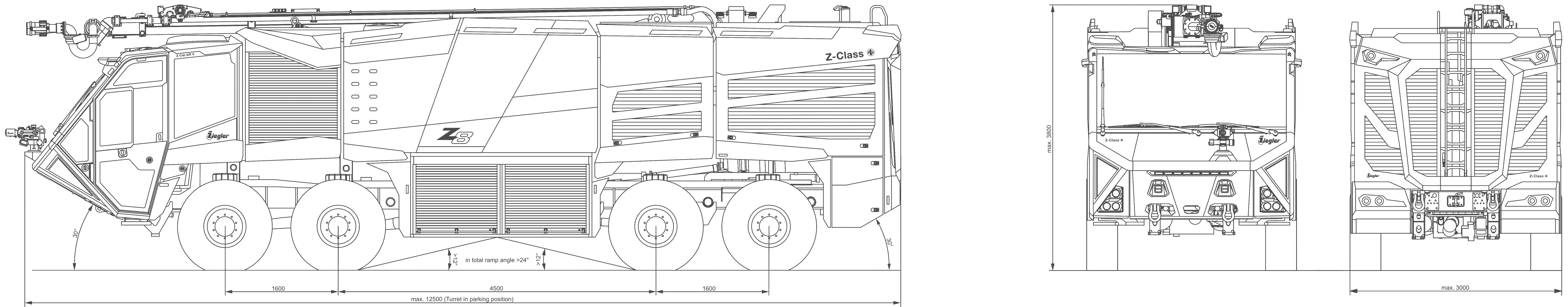 Ziegler Z8 airport fire truck blueprint