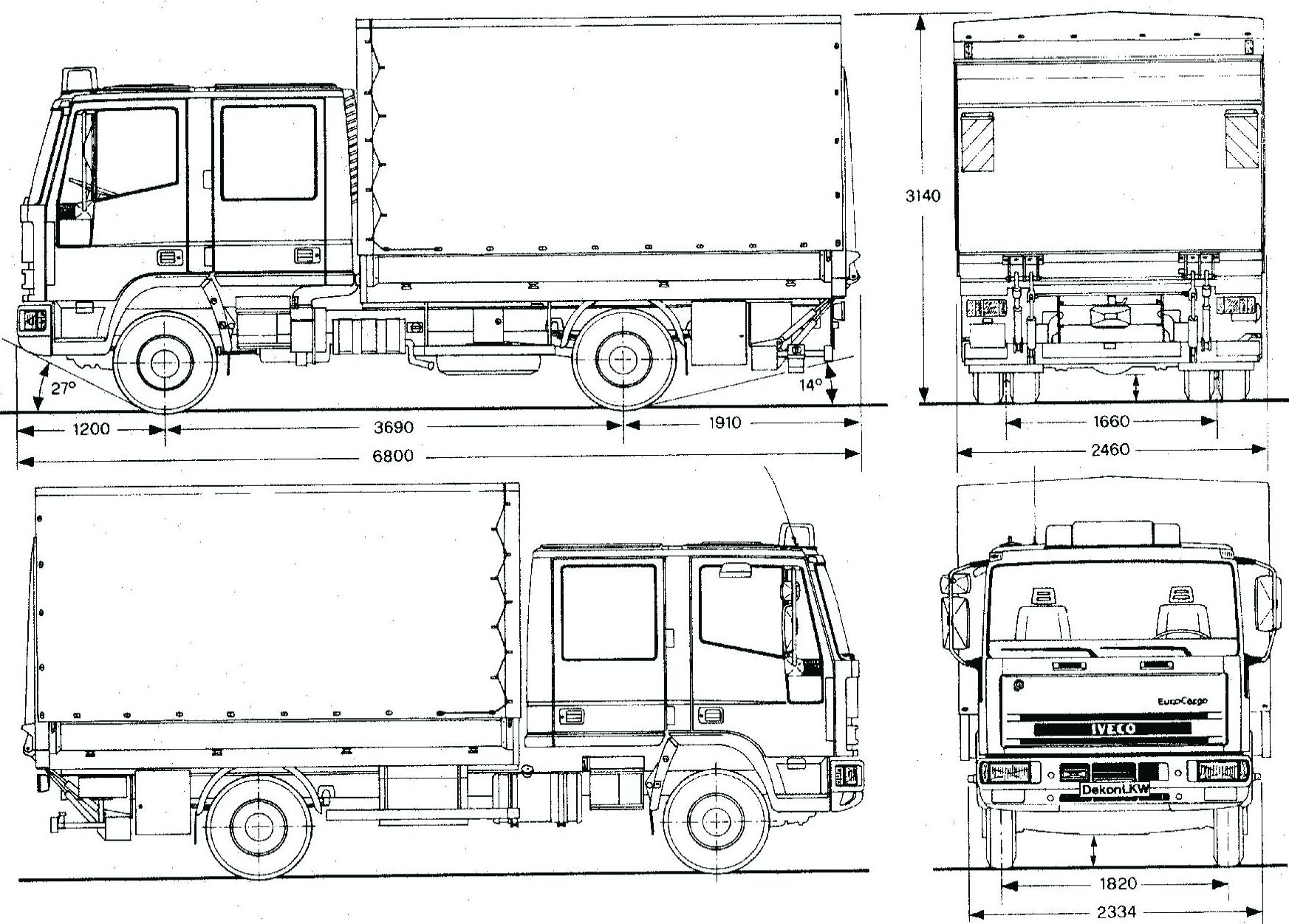 Iveco EuroCargo ML 75 E 14 blueprint