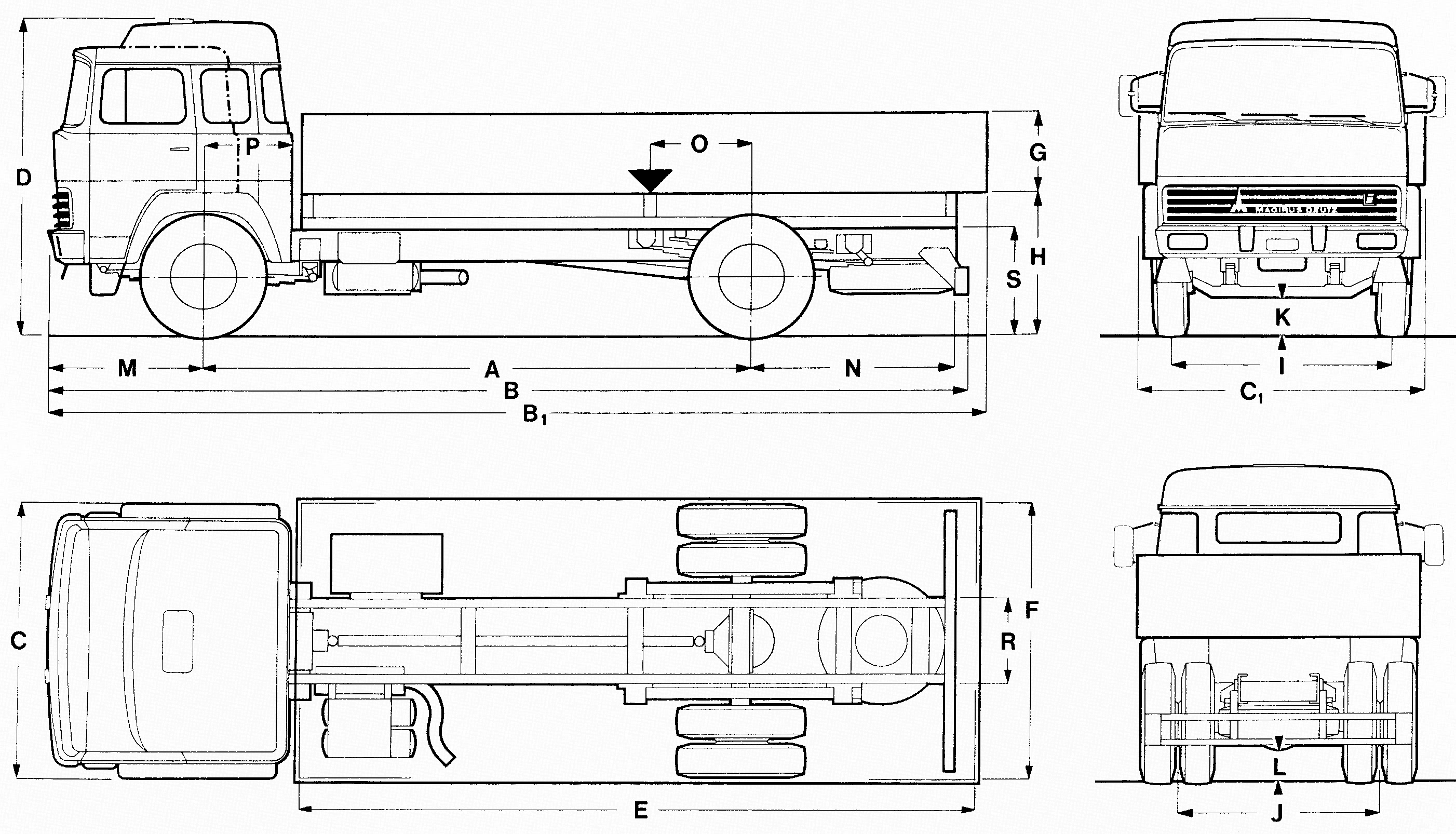 Magirus 170 D truck blueprint