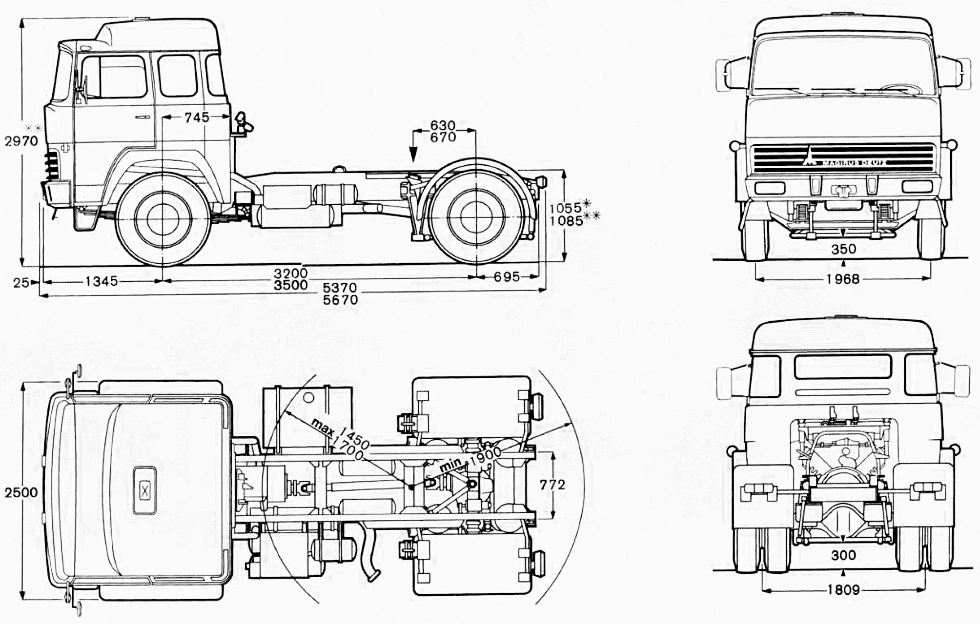 Magirus 310 D truck blueprint