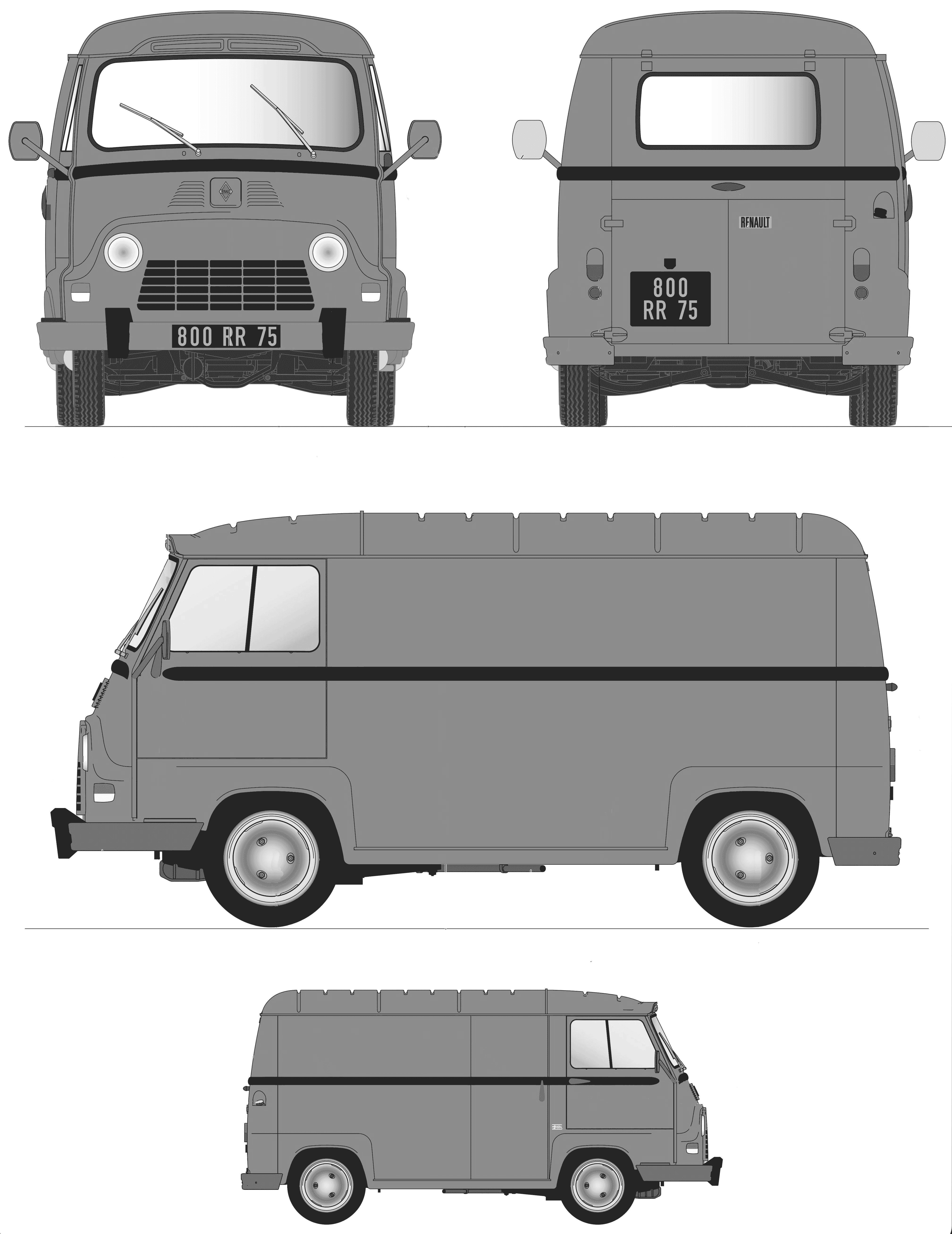 Renault Estafette 1961 blueprint