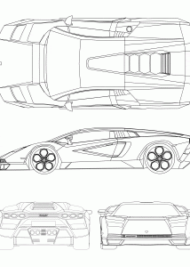 Lamborghini Countach LPI 800-4 2021 blueprint