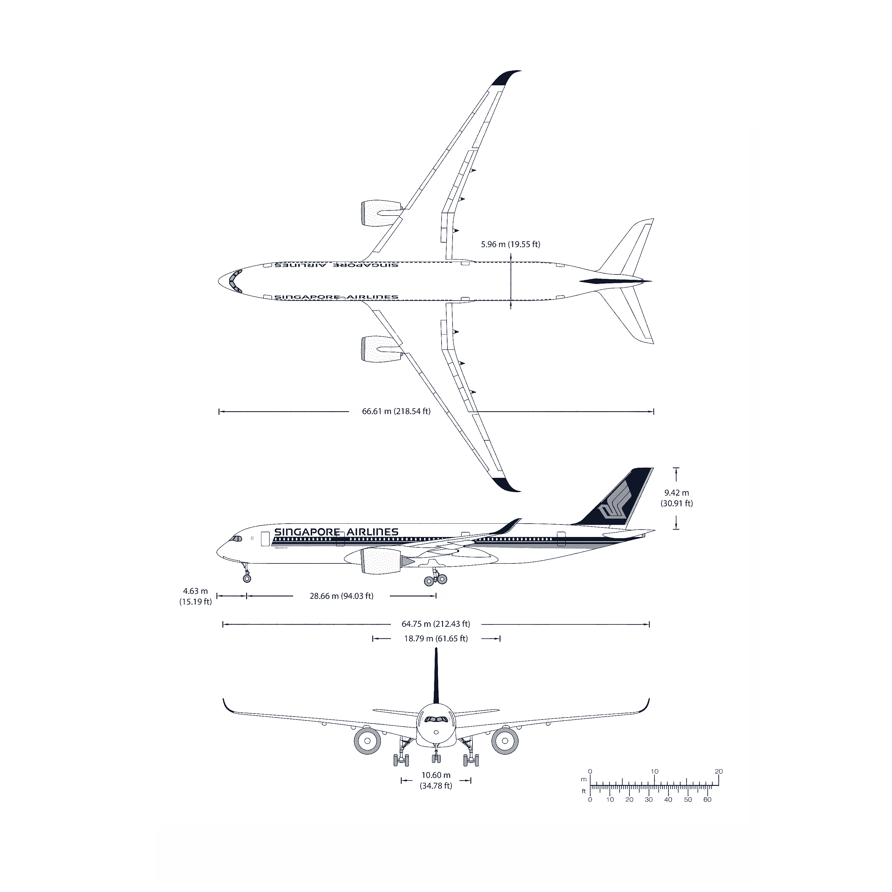 Airbus A350 blueprint