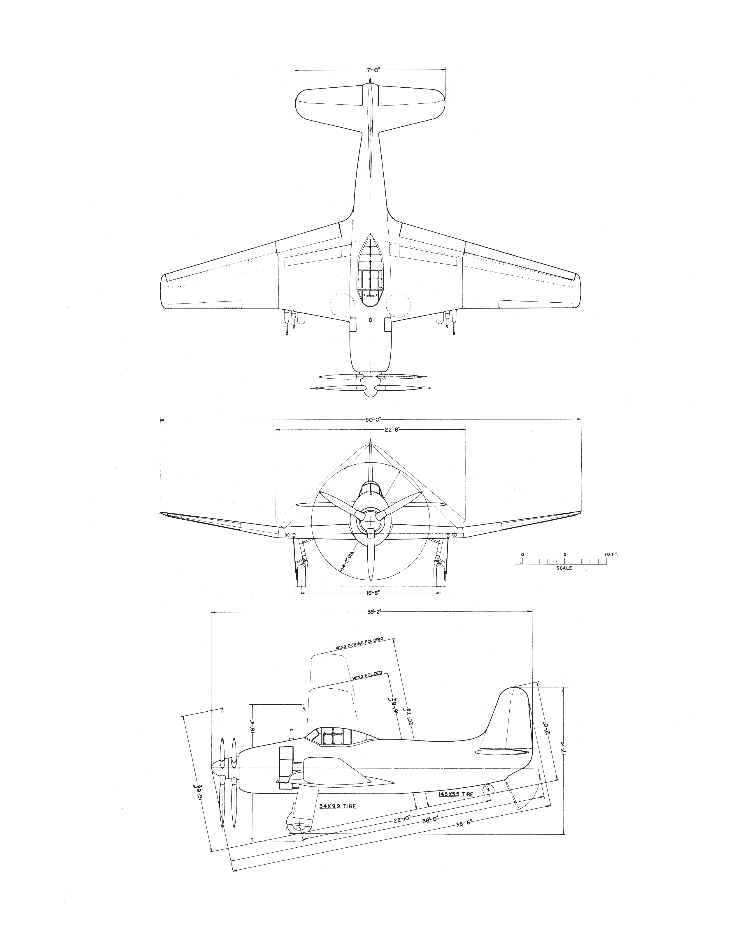 Curtiss XBT2C blueprint