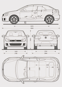 Volkswagen Golf Cabriolet blueprint