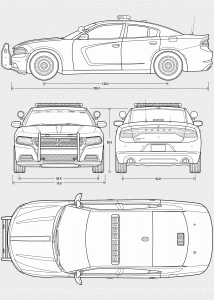 Dodge Charger Police car blueprint