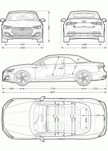 Audi A5 Cabriolet 2023 blueprint