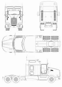 Kenworth T660 Tractor Truck blueprint