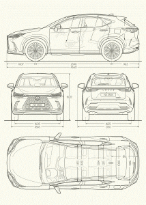 Lexus NX 2023 blueprint