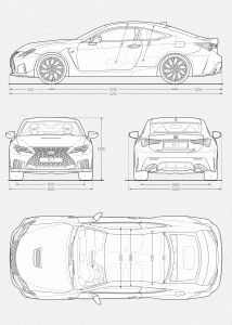 Lexus RC F 2023 blueprint