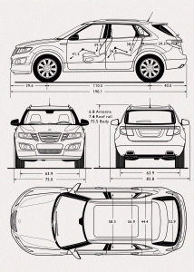 Saab 9-4X blueprint