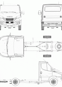 Iveco Daily Chassis Truck 2021 blueprint