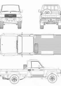 Toyota Land Cruiser Pickup LX 2022 blueprint