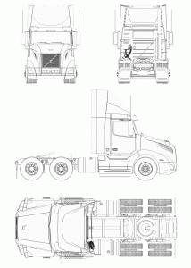 Volvo VNL Tractor Truck blueprint