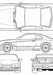 Nissan Silvia S15 blueprint