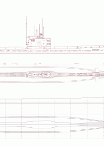 Foxtrot B-39 U-475 Black Widow Submarine blueprint