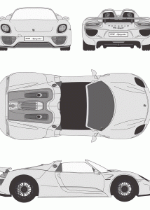 Porsche 918 Spyder blueprint