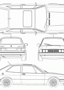 Volkswagen Scirocco 1974 blueprint