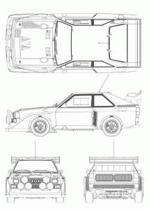 Audi Quattro Sport S1 Rally 1985 blueprint