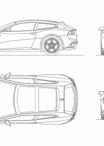 Ferrari GTC4Lusso blueprint