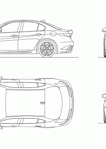 Alfa Romeo Giulia Quadrifoglio blueprint