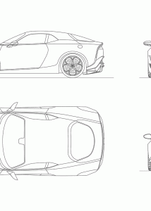 Alfa Romeo Giulia SWB Zagato blueprint