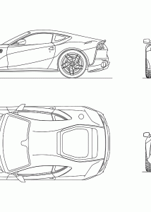 Ferrari 812 Superfast blueprint