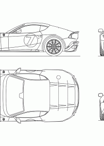 Ferrari Omologata blueprint