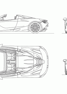 McLaren 720S Spider blueprint