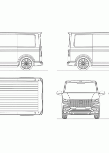 Volkswagen Transporter T6 blueprint