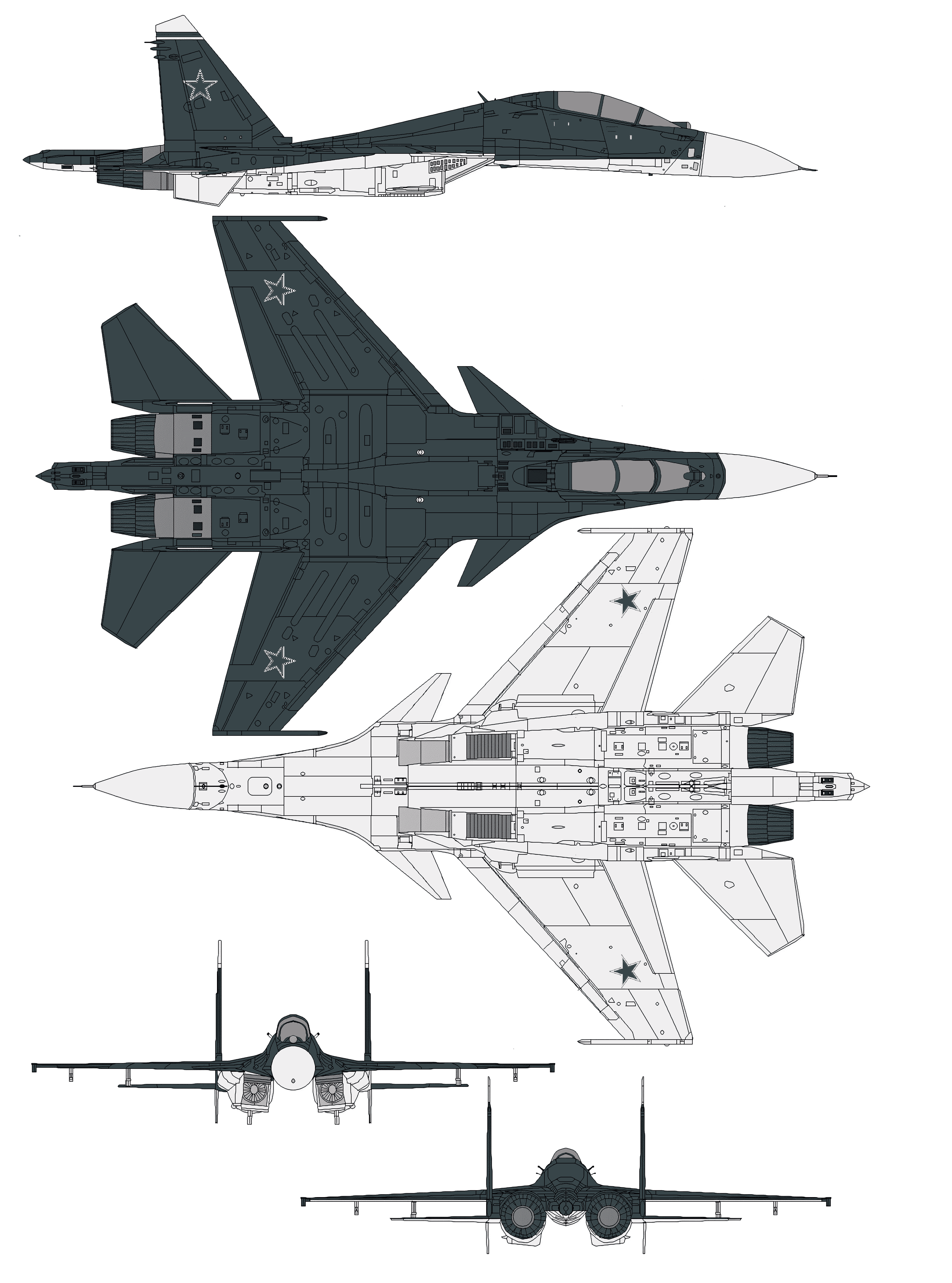 Sukhoi Su-30SM blueprint